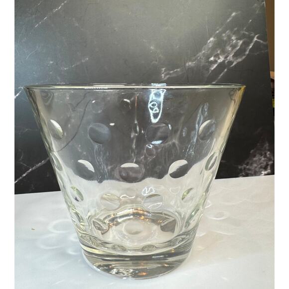 MCM Hazel Atlas Clear Glass Ice Bucket Raised Dots 5" - Picture 1 of 6